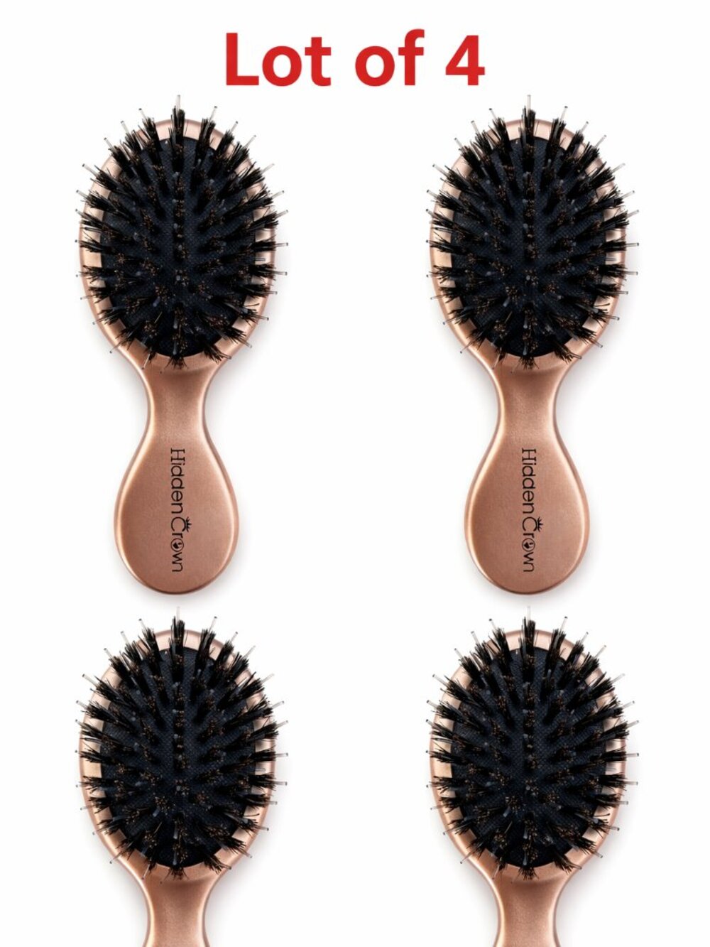 4Pcs Travel Mini Boar Bristle Hair Brush for Styling Detangling All Hair Types